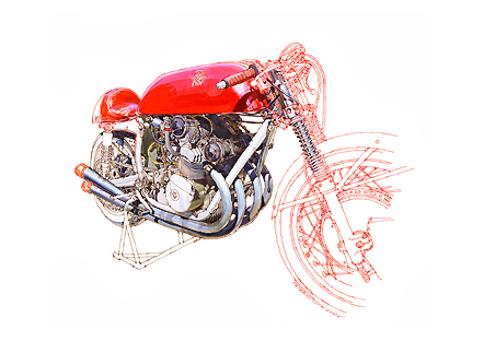 1957 MV Augusta 500 GP A2 Print