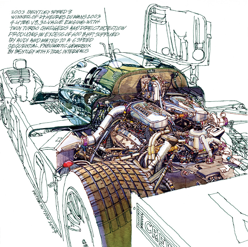 2003 Bentley Speed 8 From an original drawing by Peter Hutton photographs
