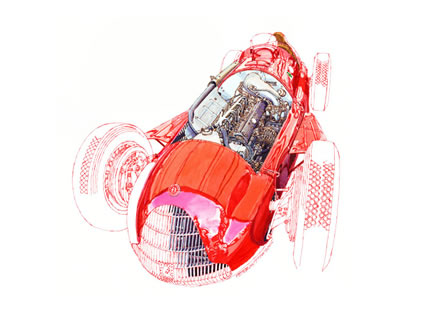 1951 Alfa Romeo Tipo 159 Alfretto A2 Print